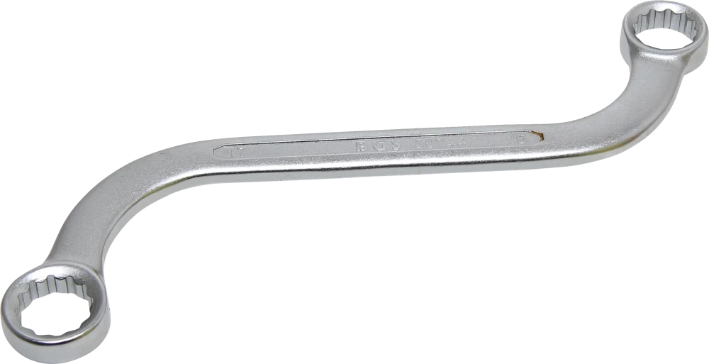 S-Form Doppel-Ringschlüssel Zwölfkant, SW 16 x 17 mm
