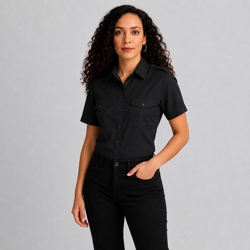 Damen Pilotenbluse halbarm