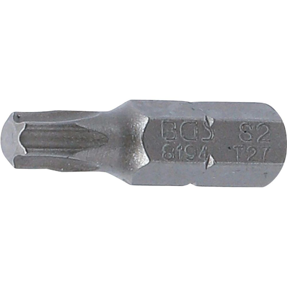 Bit, Länge 25 mm, Antrieb Außensechskant 6,3 mm (1/4"), T-Profil (für Torx) T27