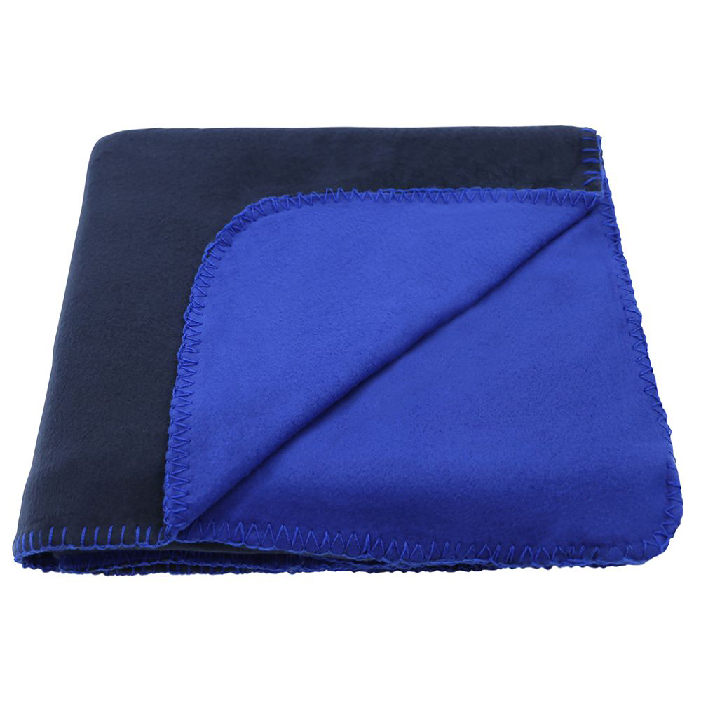 Double-Fleece Decke navy/royal blue 130 x 160 cm