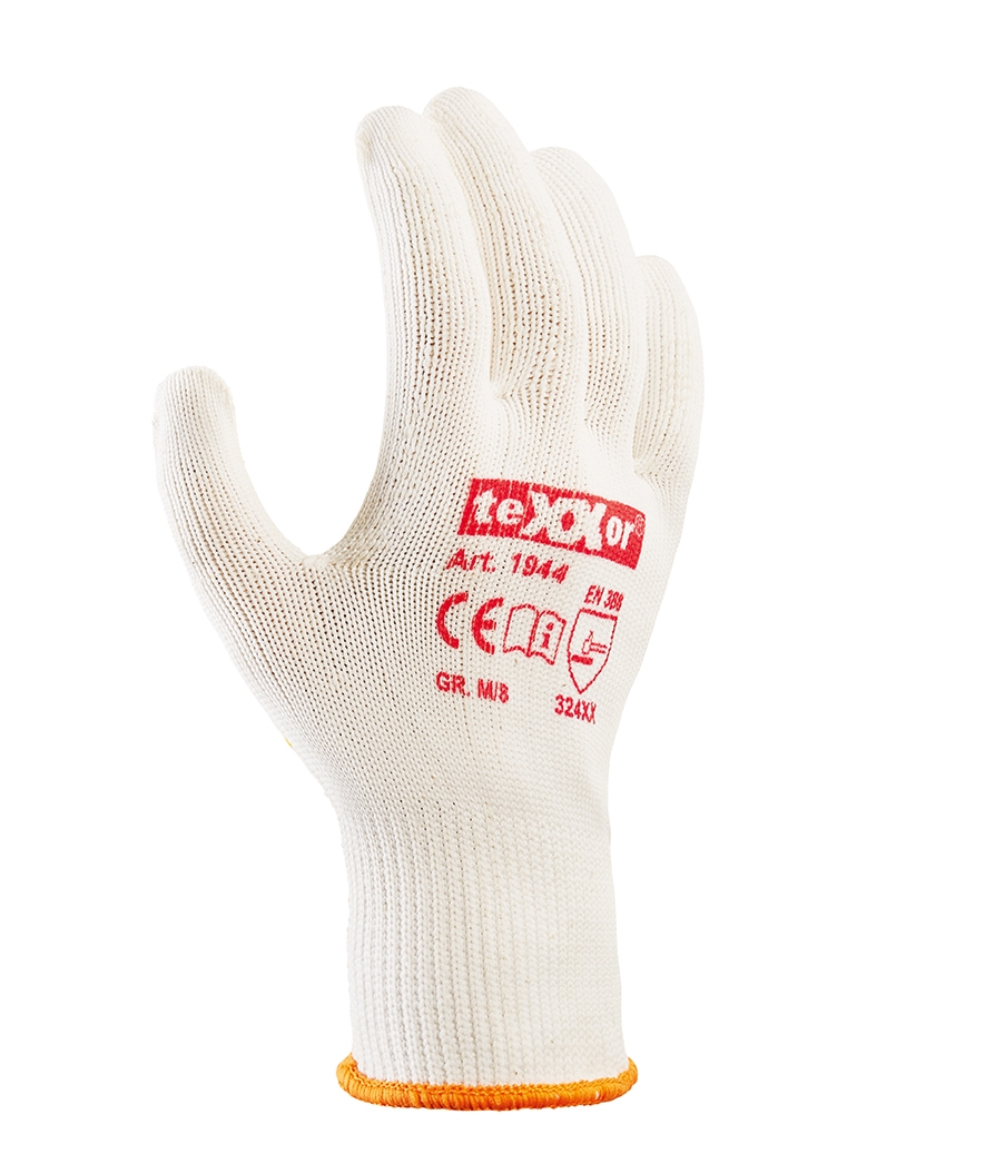 teXXor® Mittelstrick-Handschuhe BAUMWOLLE/NYLON beige/gelbe Noppen