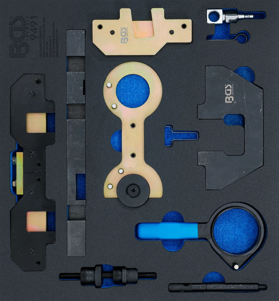 Werkstattwageneinlage 2/3: Motor-Einstellwerkzeug-Satz, für BMW M40, M44, M50, M52, M54, M56