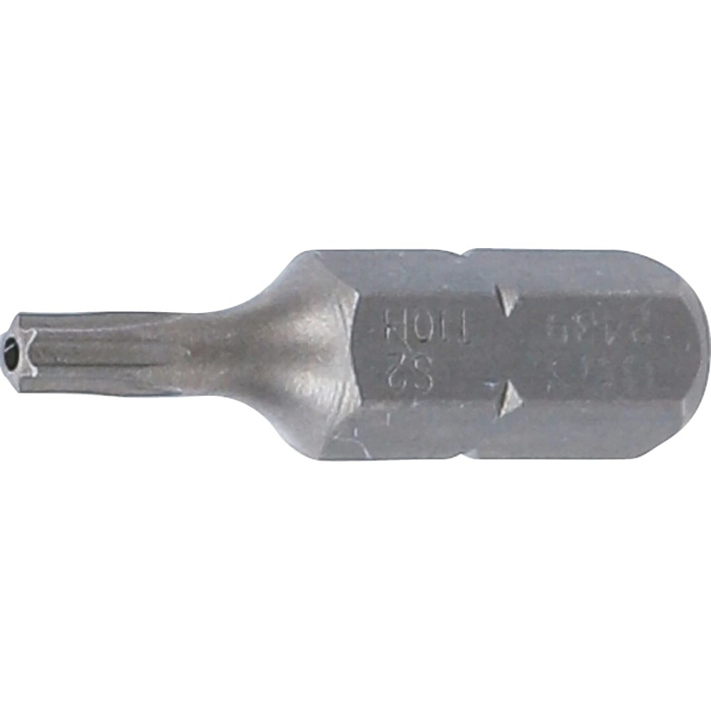 Bit, Länge 25 mm, Antrieb Außensechskant 6,3 mm (1/4"), T-Profil (für Torx) mit Bohrung T10