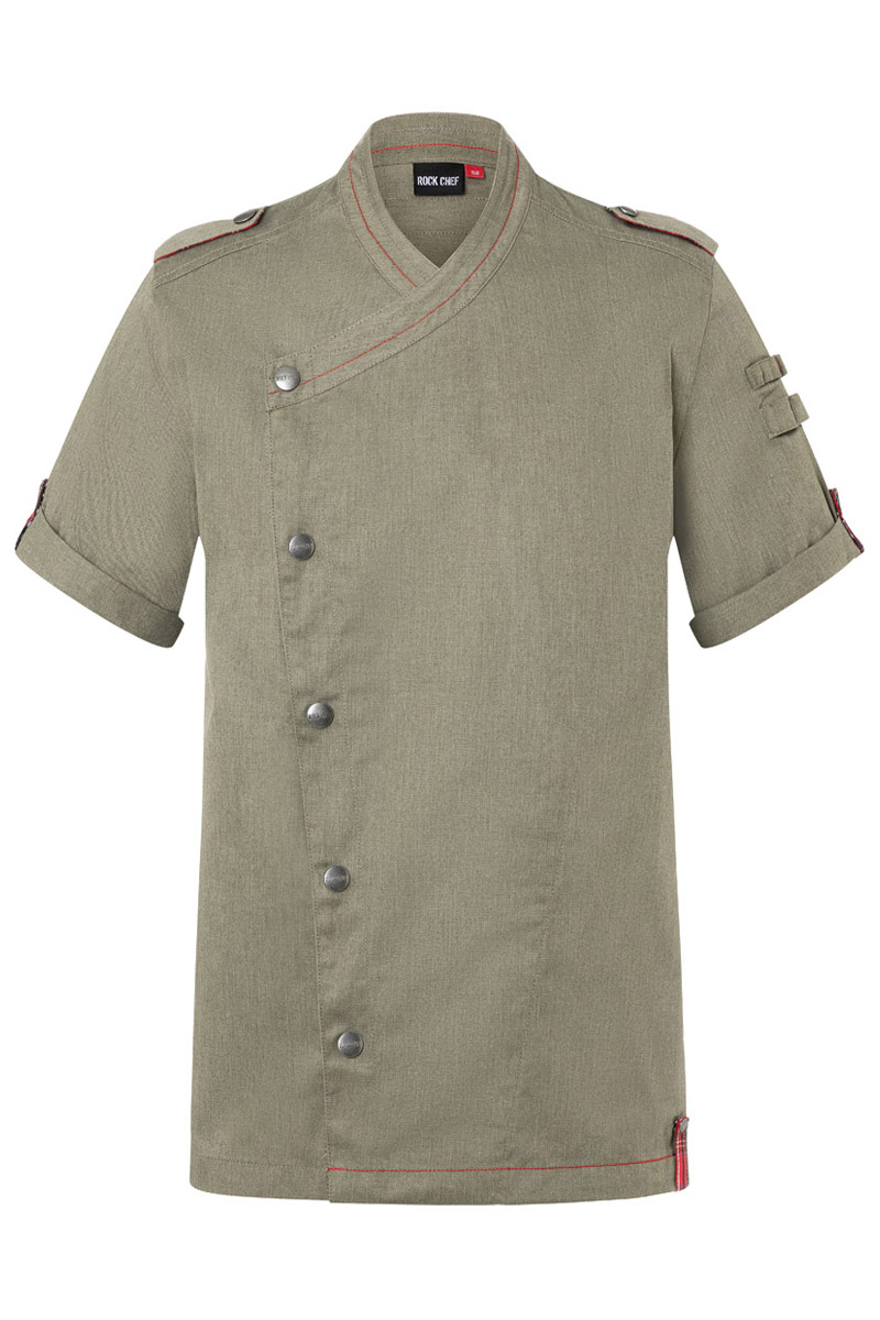Short-Sleeve Men's Chef Jacket Denim-Style ROCK CHEF®-Stage2