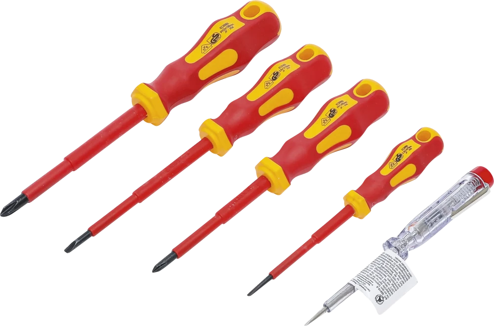 VDE-Elektriker-Schraubendreher-Satz, Schlitz/Kreuzschlitz, 5-tlg.