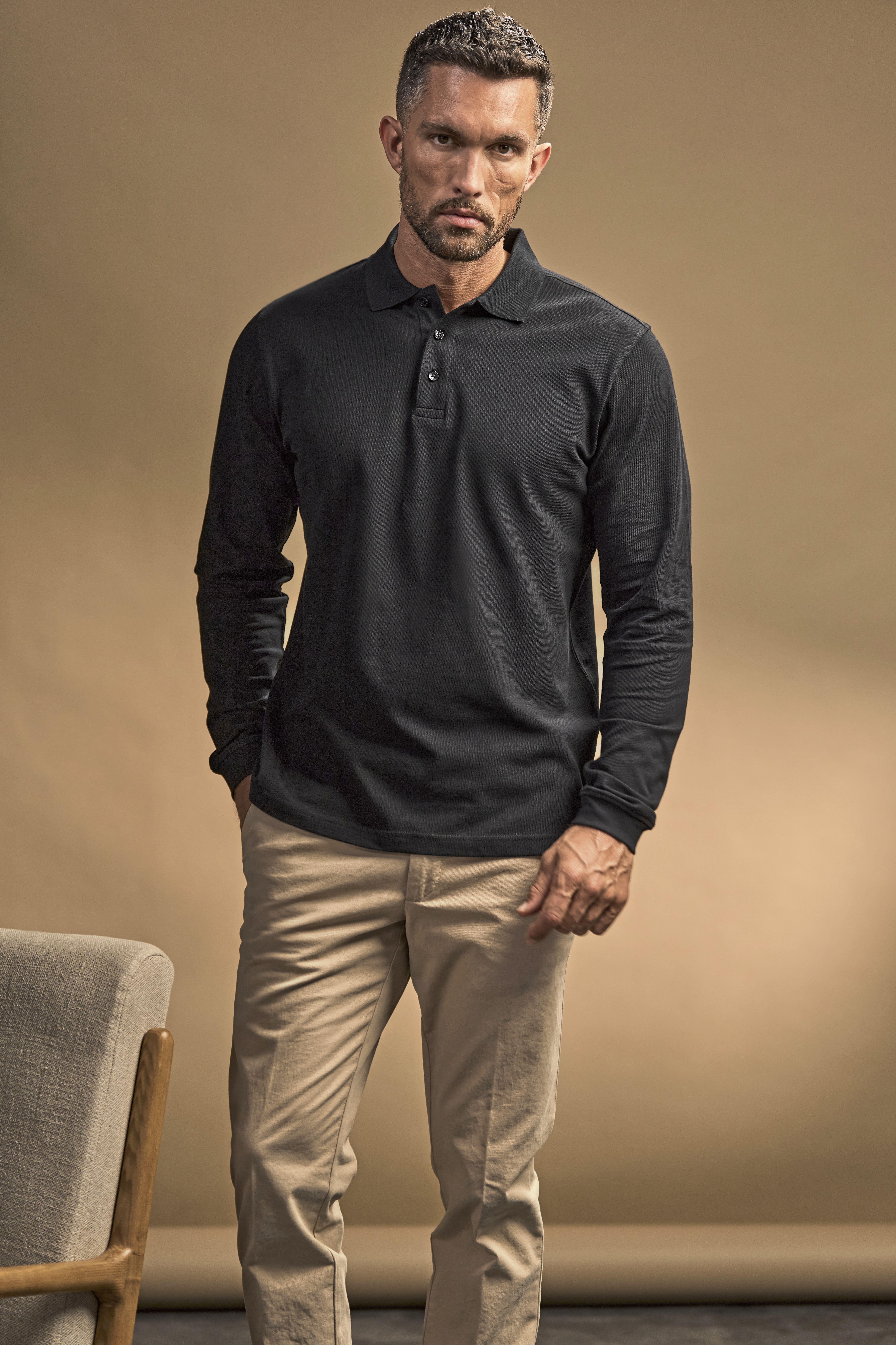Men´s Luxury Stretch Long Sleeve Polo