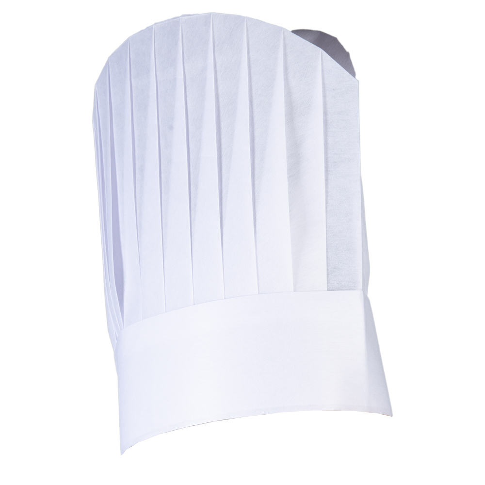 Einweg Papier-Kochmütze H 30 cm, weiss, 10er Pack