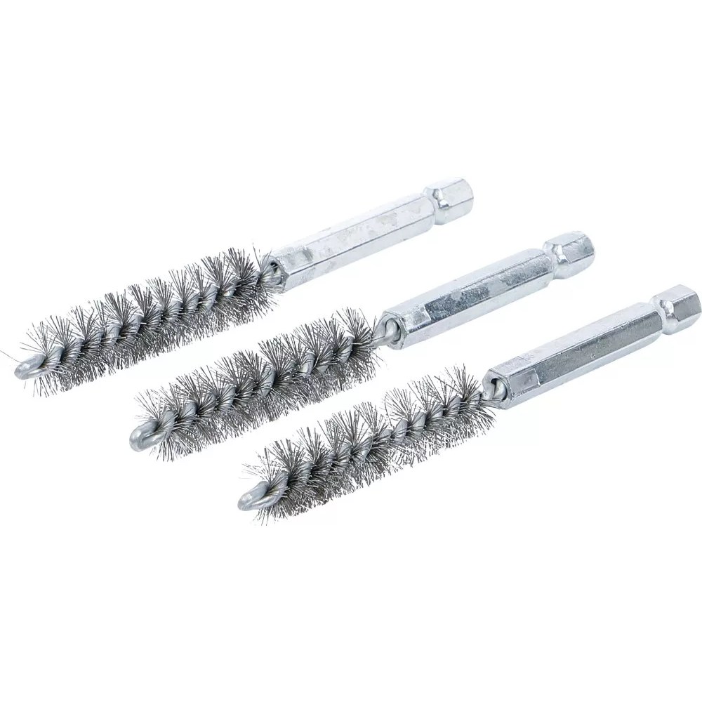 Stahlbürste, 12 mm, Antrieb Außensechskant 6,3 mm (1/4"), 3-tlg.