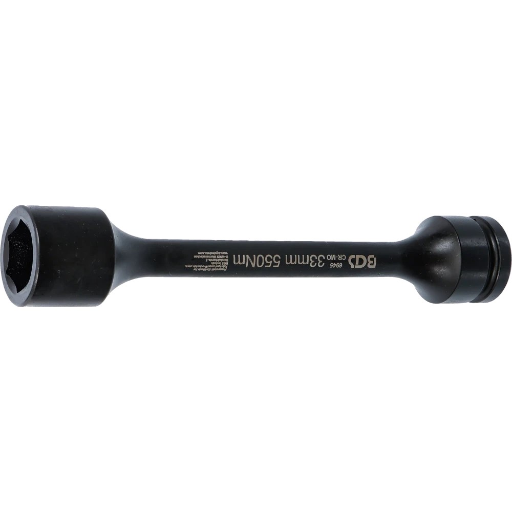 Torsions-Kraft-Steckschlüssel-Einsatz Sechskant, Antrieb Innenvierkant 25 mm (1"), SW 33 mm, 550 Nm