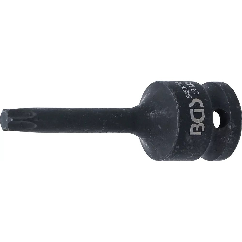 Kraft-Bit-Einsatz, Länge 75 mm, Antrieb Innenvierkant 12,5 mm (1/2"), T-Profil (für Torx) T45