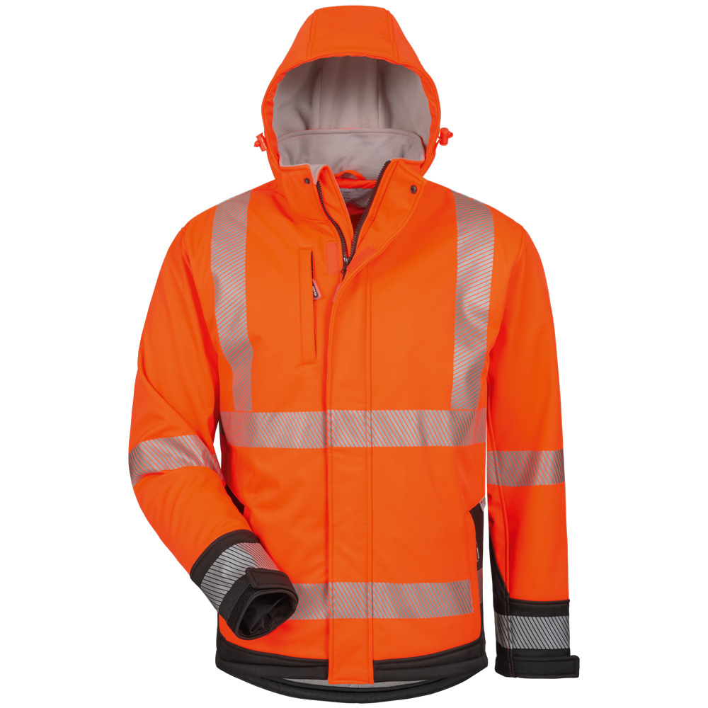 Wattierte Warnschutz-Softshelljacke Lukas