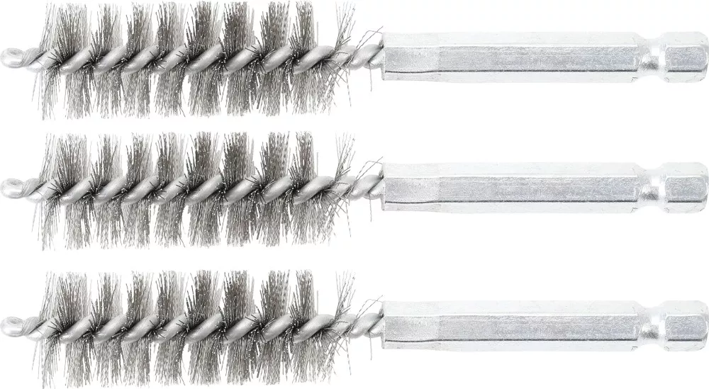 Stahlbürste, 16 mm, Antrieb Außensechskant 6,3 mm (1/4"), 3-tlg.