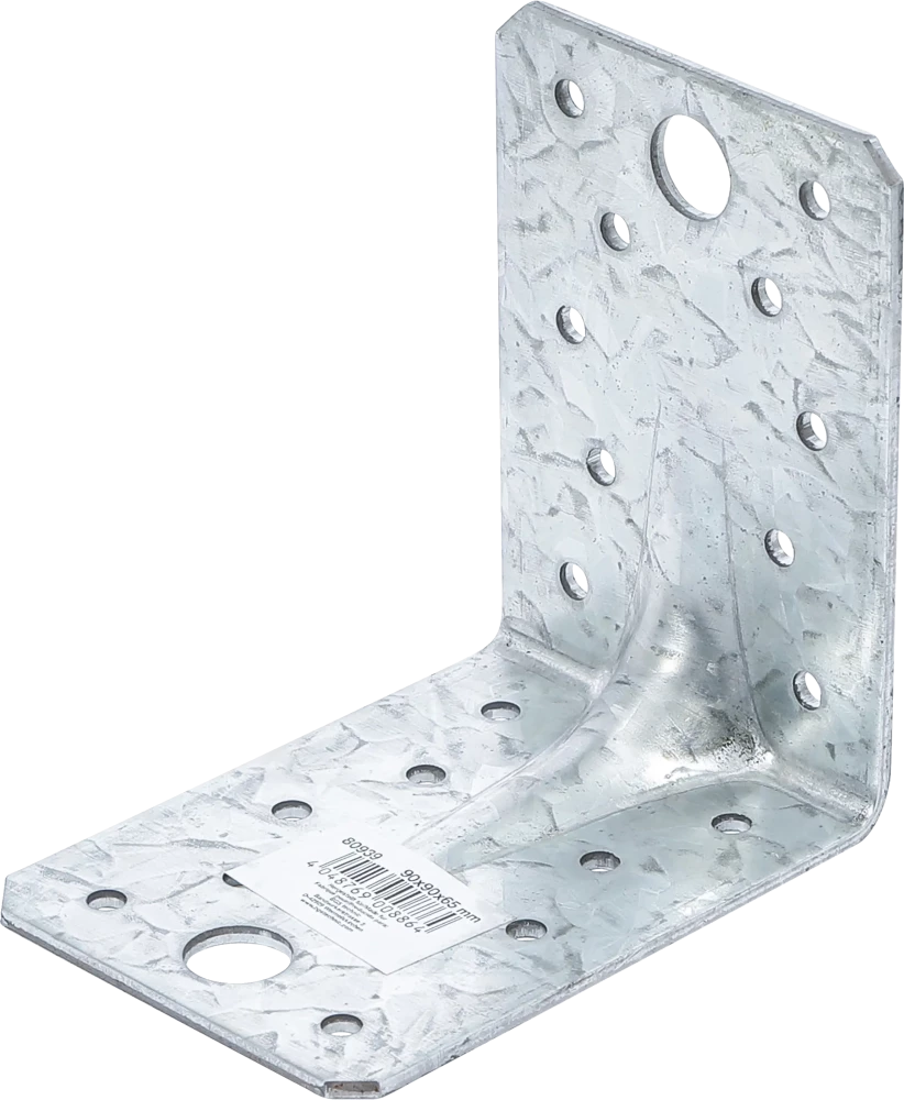 Winkelverbinder, mit Sicke, 90 x 90 x 65 x 2,5 mm