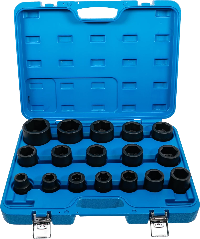 Kraft-Steckschlüssel-Einsatz-Satz, Antrieb Innenvierkant 20 mm (3/4"), SW 19 - 55 mm, 17-tlg.