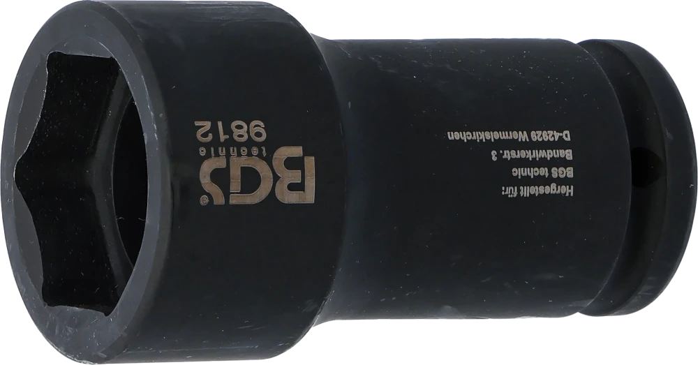 Kraft-Steckschlüssel-Einsatz Sechskant, tief, Antrieb Innenvierkant 20 mm (3/4"), SW 38 mm, für FUSO / Mitsubishi