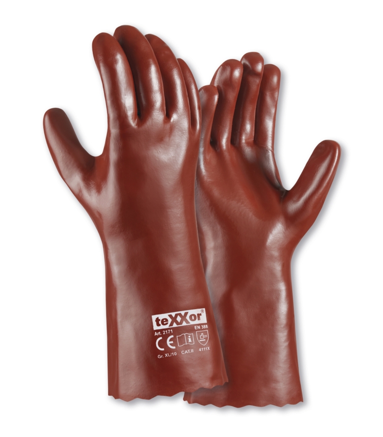 teXXor® PVC-Handschuhe ROTBRAUN rotbraun