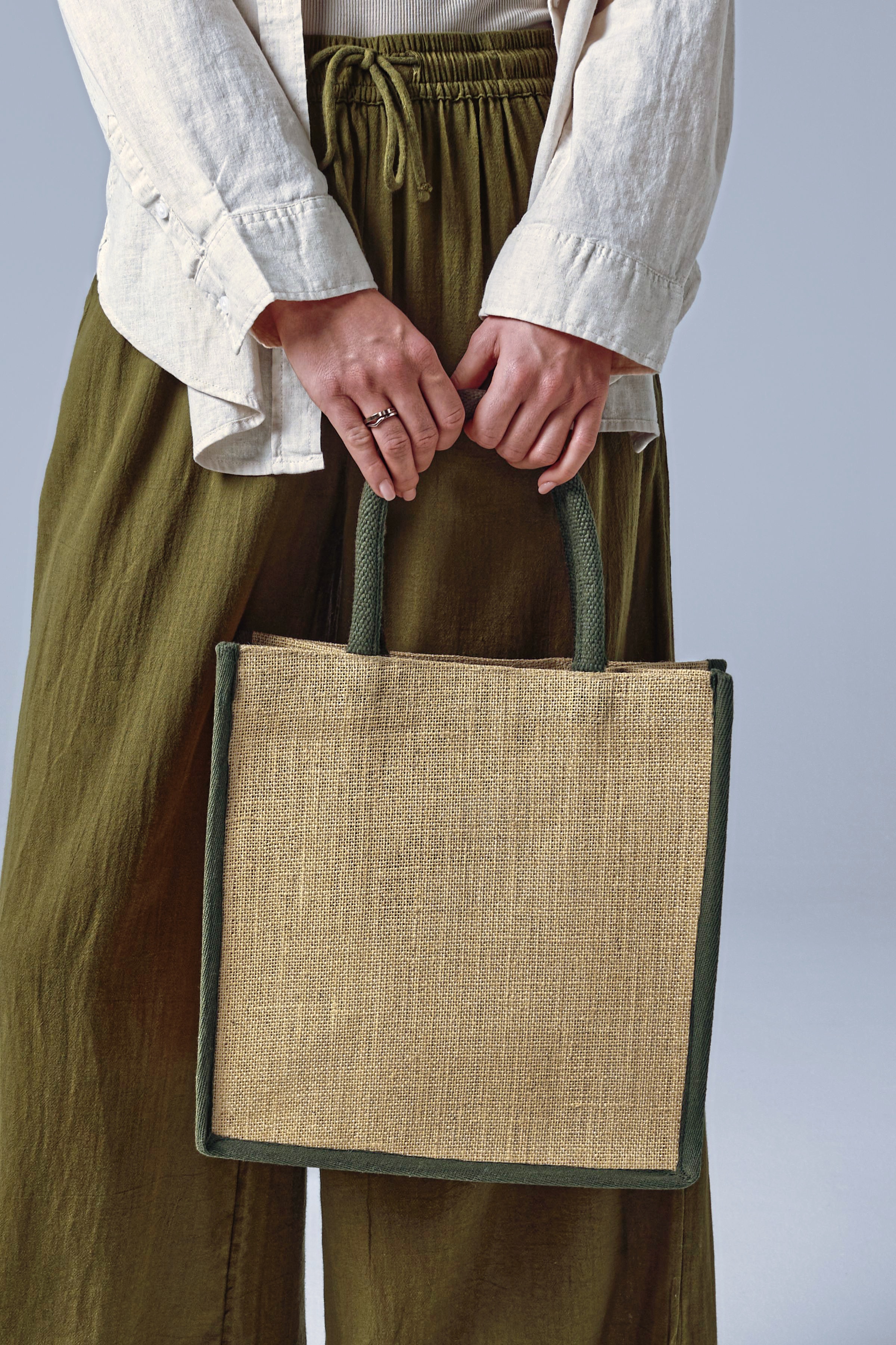 Tasche – Natural Starched Jute Midi Bag