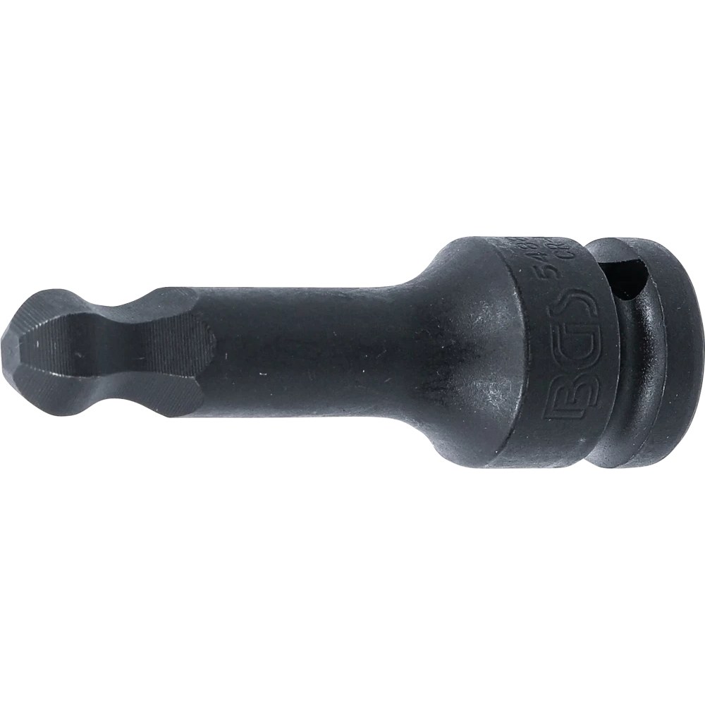 Kraft-Bit-Einsatz, Länge 75 mm, Antrieb Innenvierkant 12,5 mm (1/2"), Innensechskant mit Kugelkopf 12 mm