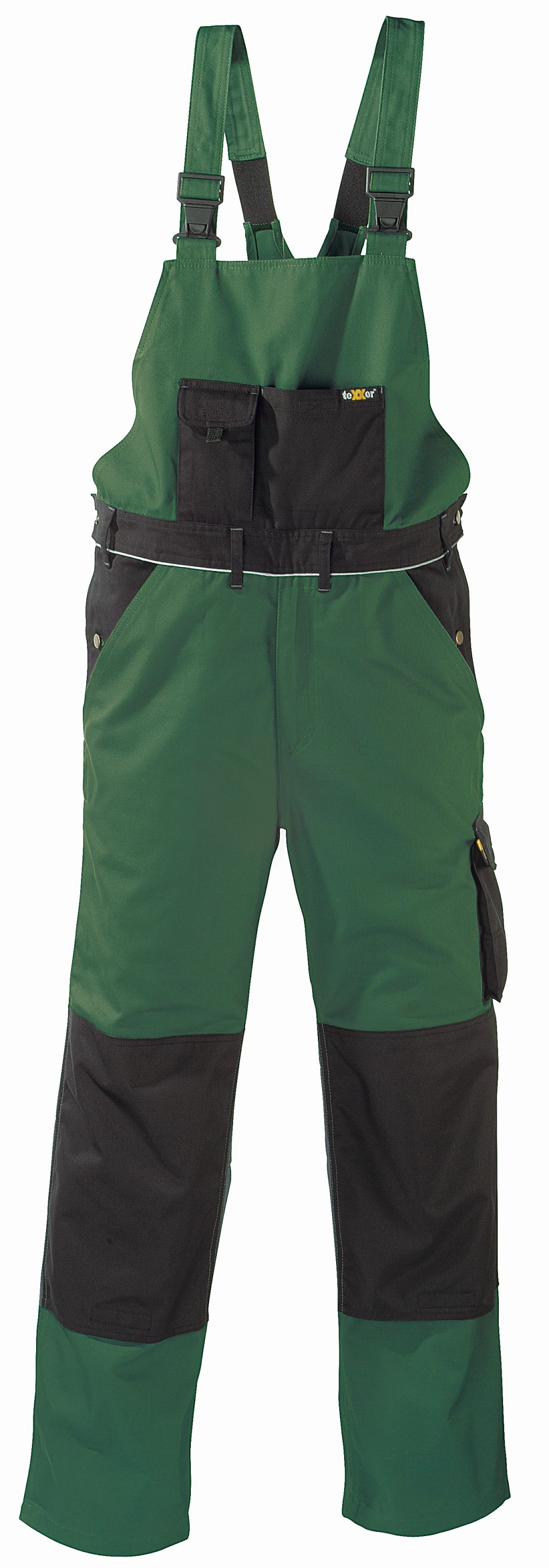 teXXor® Canvas (320 g/m²) Latzhose AMAZONAS grün/schwarz