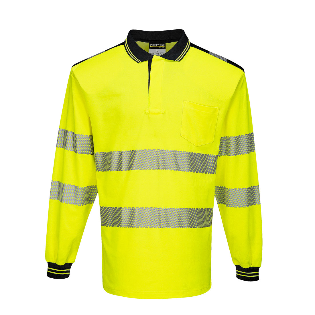 PW3 Hi-Vis Cotton Comfort Polo Shirt, langarm
