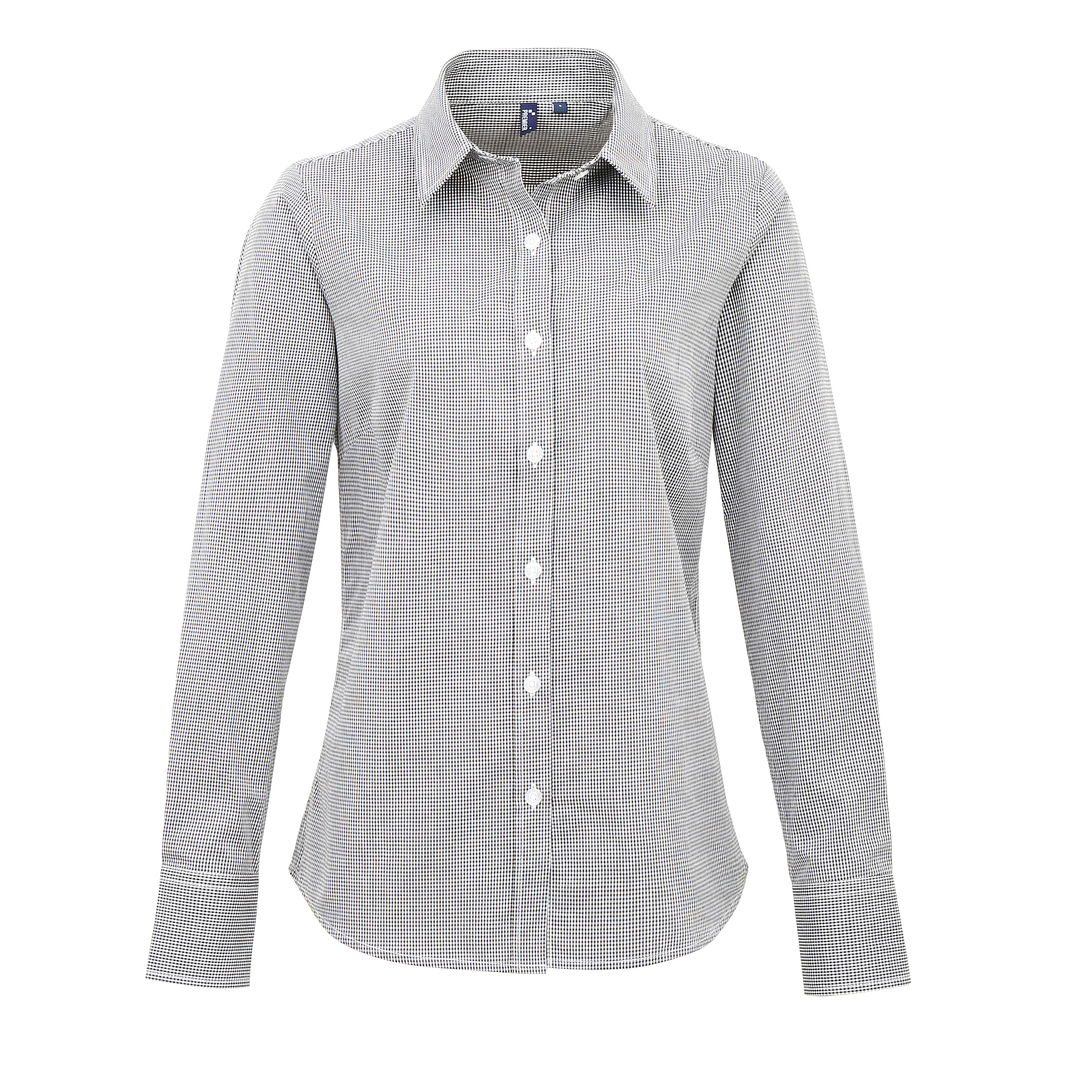 Bluse – Women´s Microcheck (Gingham) Long Sleeve Cotton Shirt