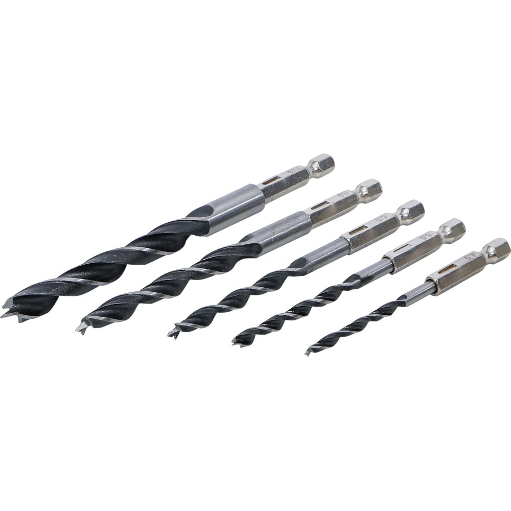 Holzbohrer-Satz, 4 - 10 mm, Sechskantantrieb, 5-tlg.