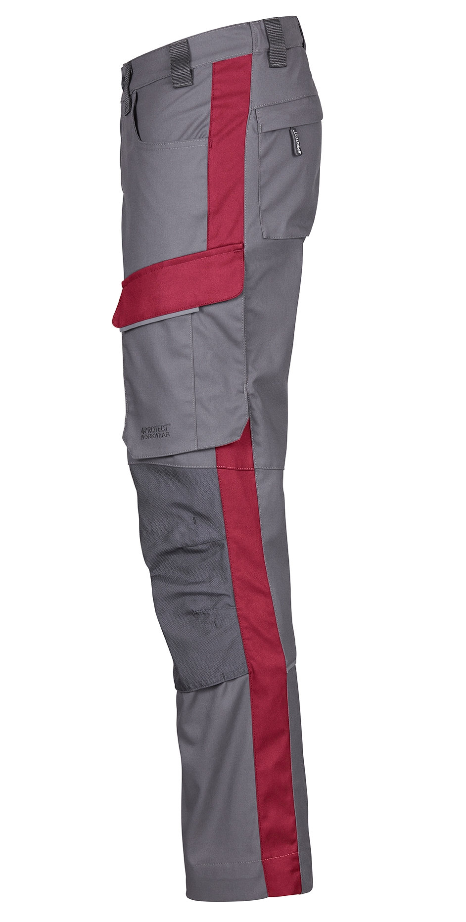 4PROTECT® Workwear Herren-Hose grau/rot
