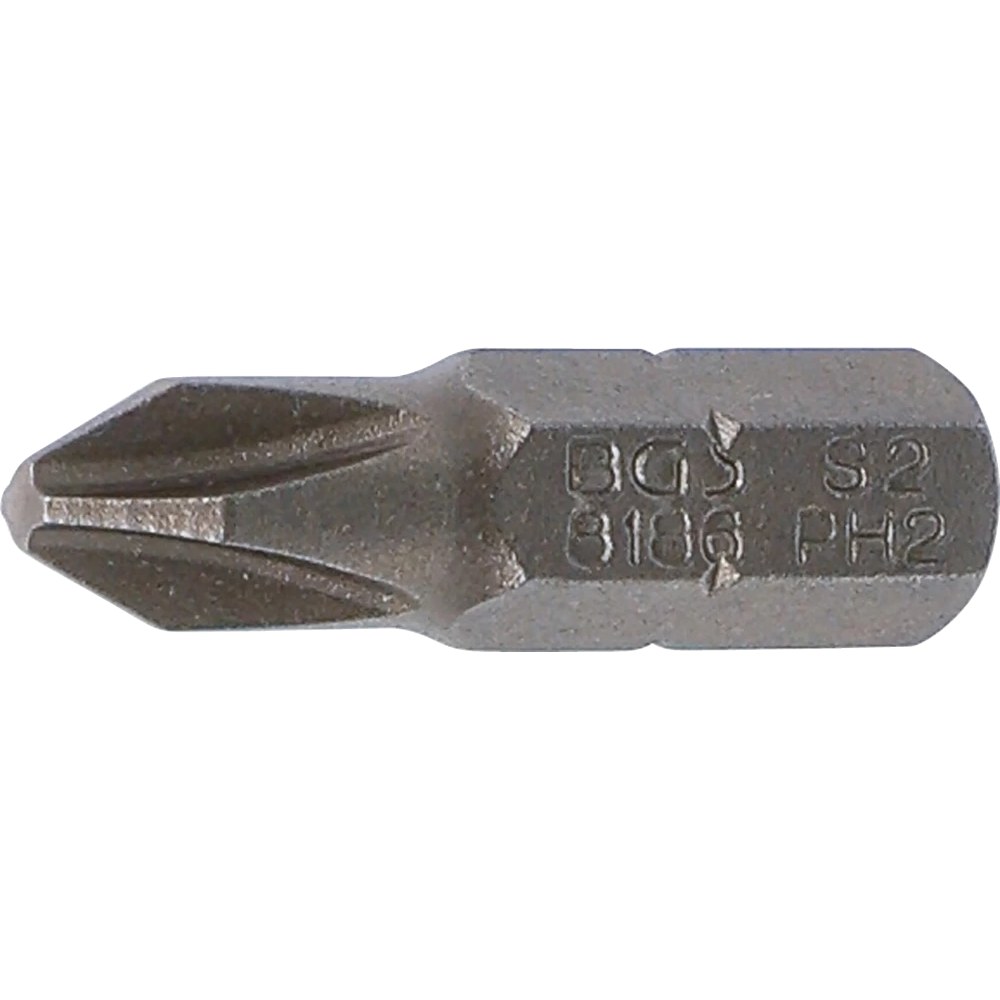 Bit, Länge 25 mm, Antrieb Außensechskant 6,3 mm (1/4"), Kreuzschlitz PH2