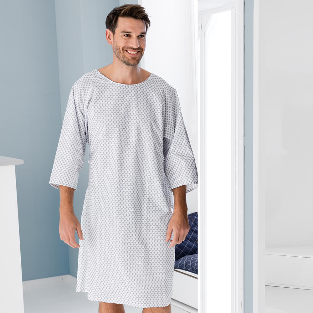 Patientenhemd, unisex, in Einheitsgröße, Farbe weiß