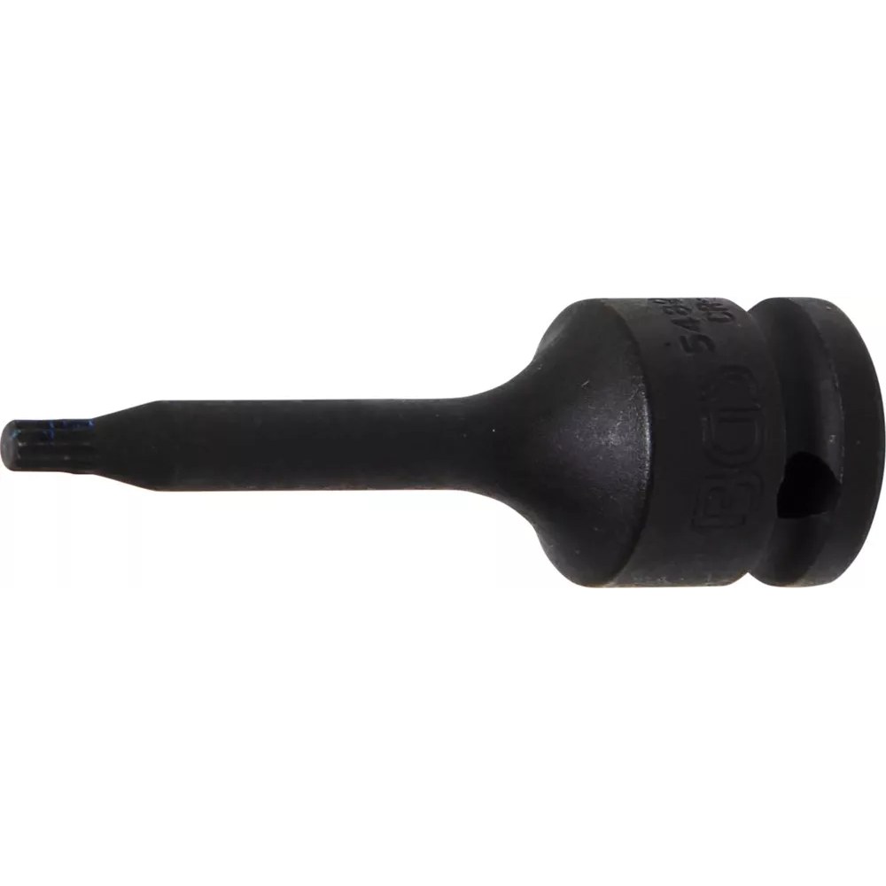 Kraft-Bit-Einsatz, Länge 75 mm, Antrieb Innenvierkant 12,5 mm (1/2"), Innenvielzahn (für XZN) M5
