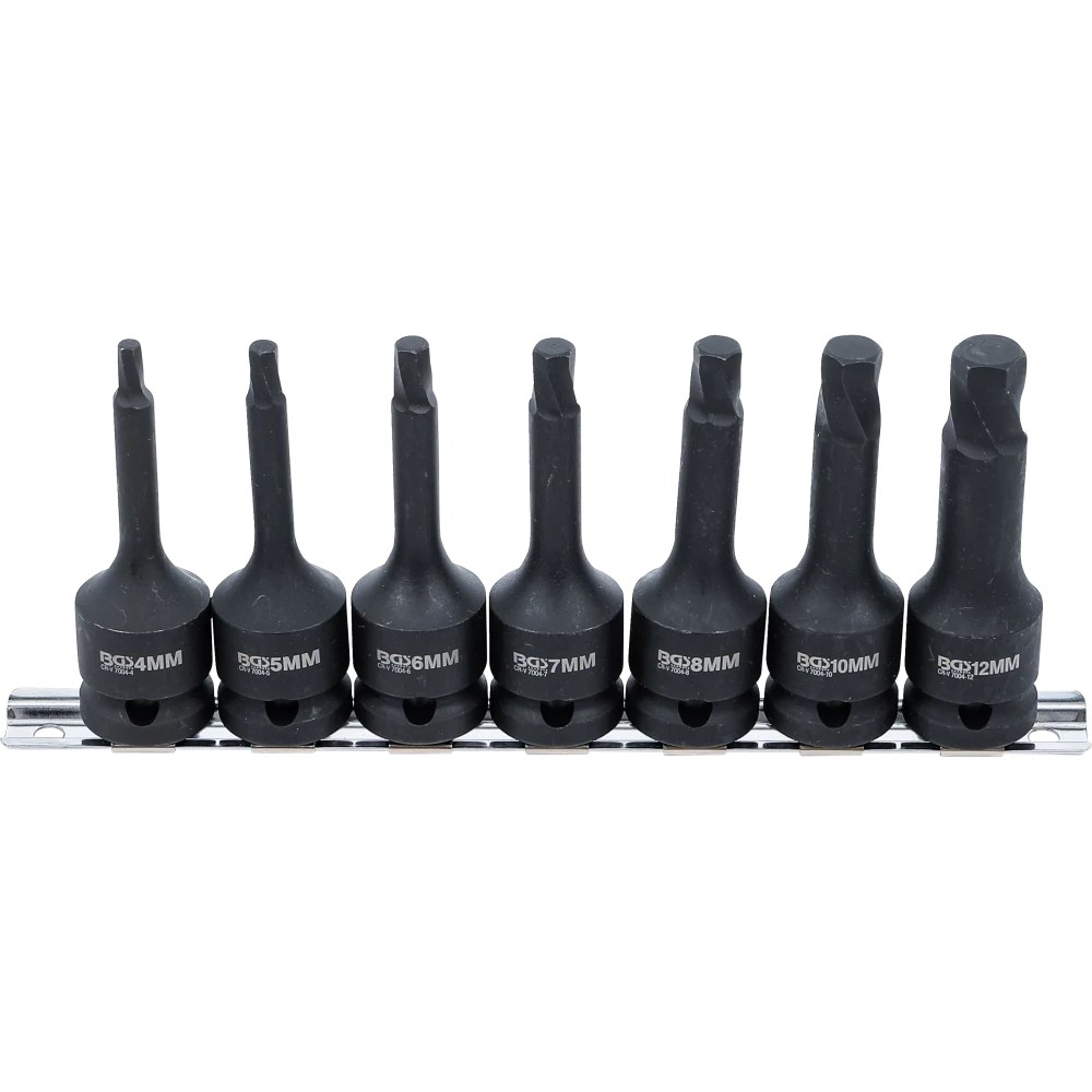 Schraubenausdreher-Satz, Antrieb Innenvierkant 12,5 mm (1/2"), für defekten Innensechskant 4 - 12 mm, 7-tlg.