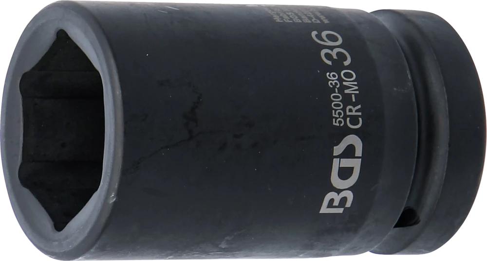 Kraft-Steckschlüssel-Einsatz Sechskant, tief, Antrieb Innenvierkant 25 mm (1"), SW 36 mm