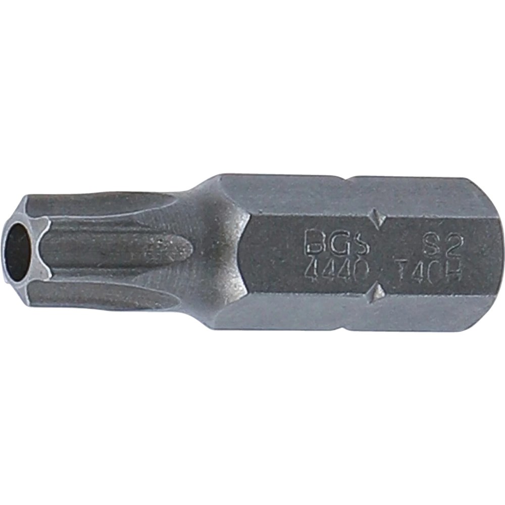 Bit, Länge 30 mm, Antrieb Außensechskant 8 mm (5/16"), T-Profil (für Torx) mit Bohrung T40
