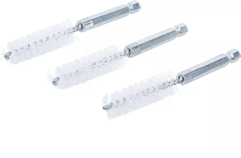 Nylonbürste, 13 mm, Antrieb Außensechskant 6,3 mm (1/4"), 3-tlg.