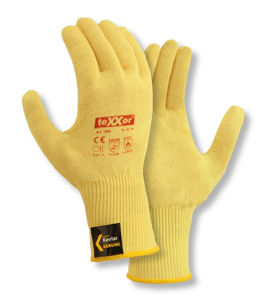 teXXor® Feinstrick-Handschuhe ARAMID goldgelb