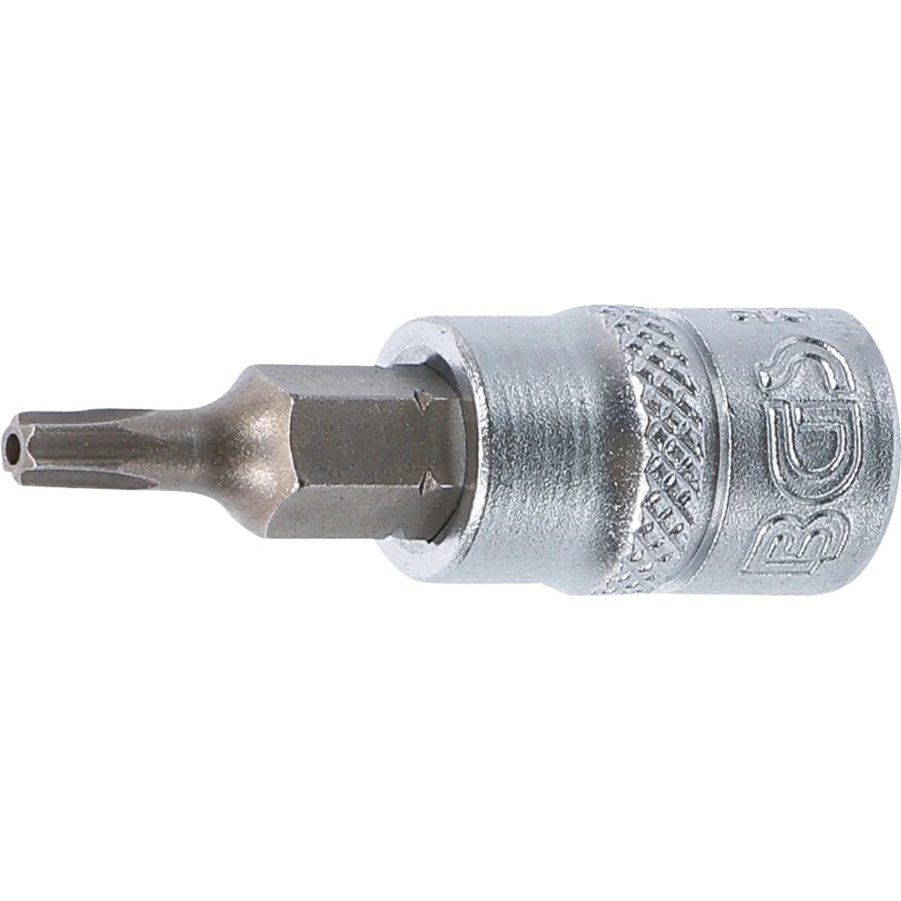 Bit-Einsatz, Antrieb Innenvierkant 6,3 mm (1/4"), T-Profil (für Torx) mit Bohrung T15