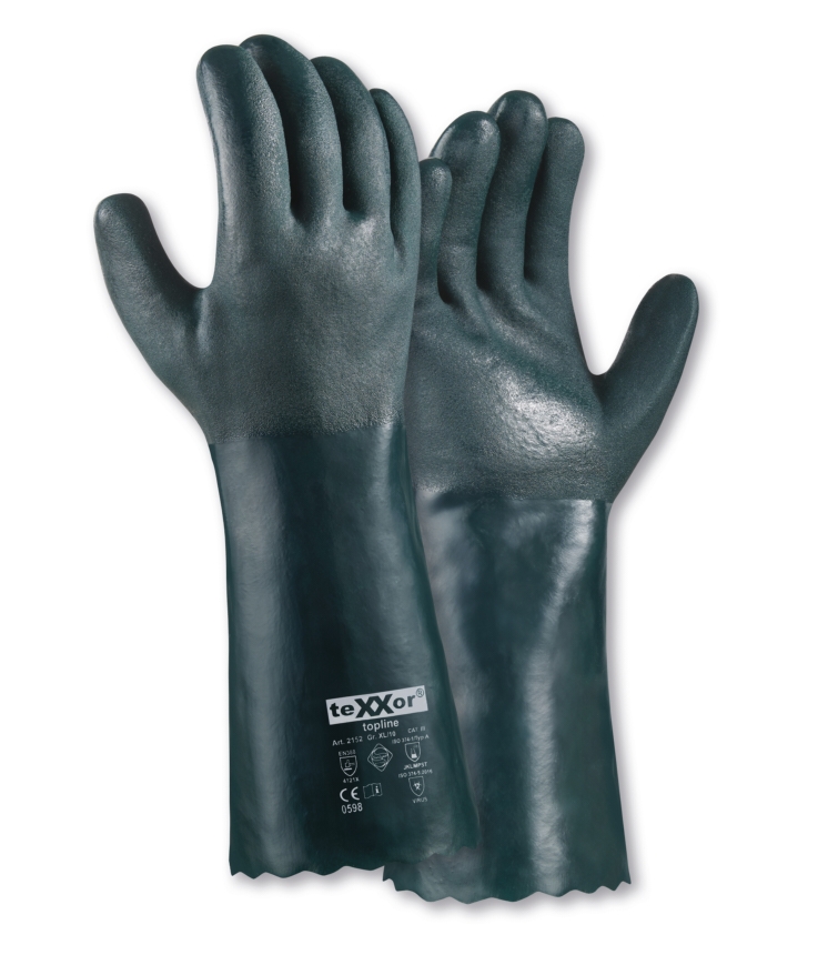 teXXor® Chemikalienschutz-Handschuhe PVC GRÜN grün