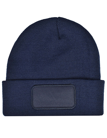 Strickmütze mit Patch
