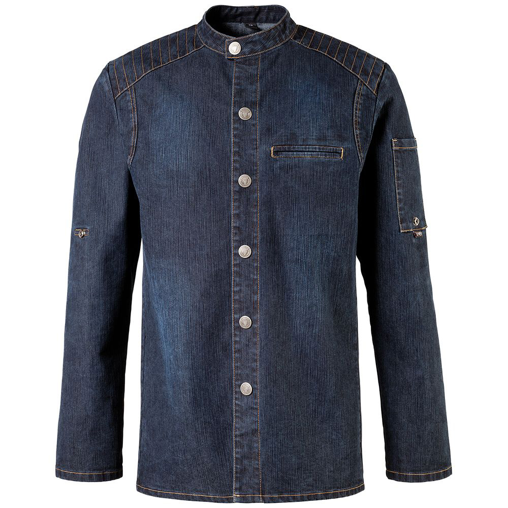 Kochjacke Bikerstyle, royal blue