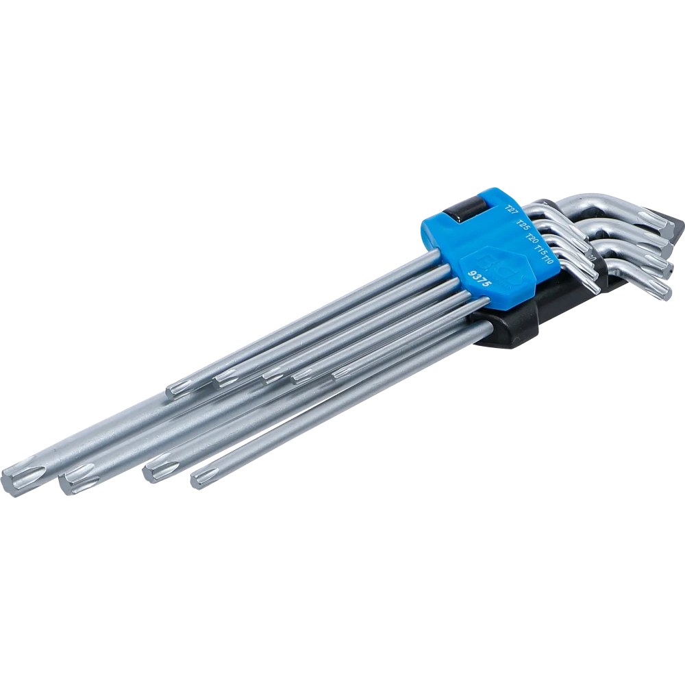 Winkelschlüssel-Satz, extra lang + extra kurz, T-Profil (für Torx) T10 - T50, 9-tlg.