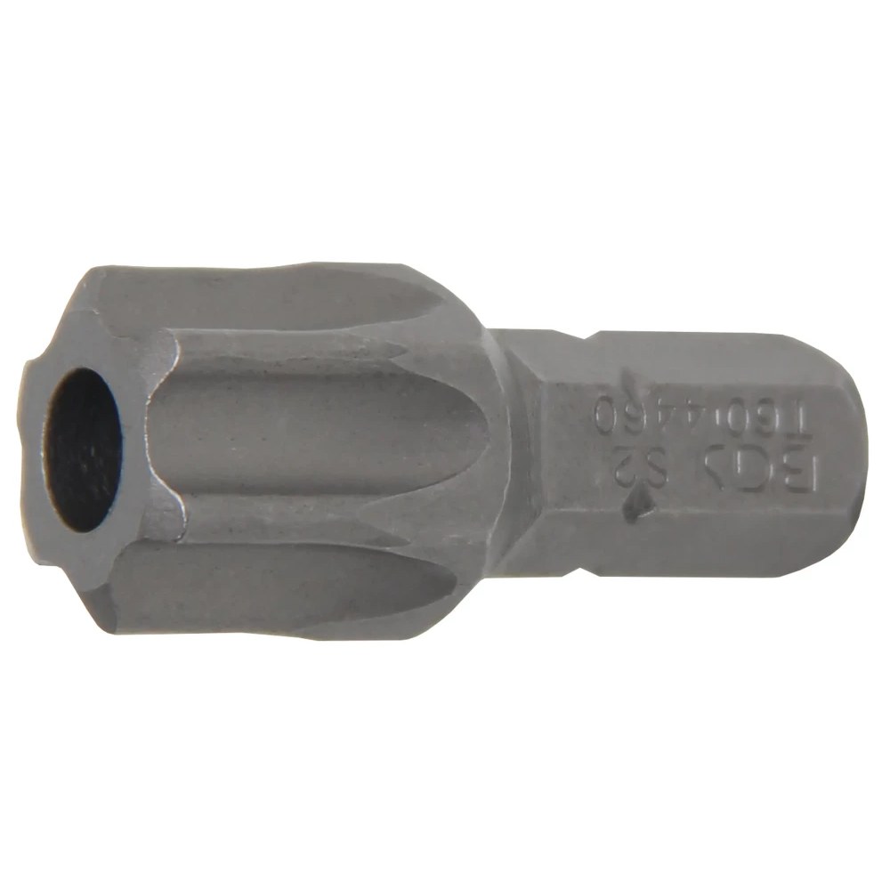 Bit, Länge 30 mm, Antrieb Außensechskant 8 mm (5/16"), T-Profil (für Torx) mit Bohrung T60