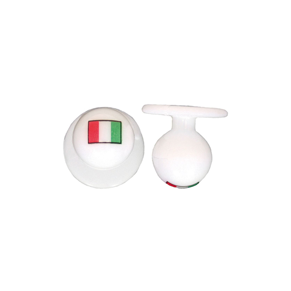 Kugelknöpfe, weiß mit Flagge Italien (12 Stück)
