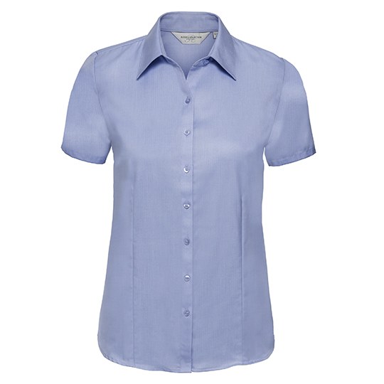 Bluse – Ladies' Short Sleeve Tailored Herringbone Shirt