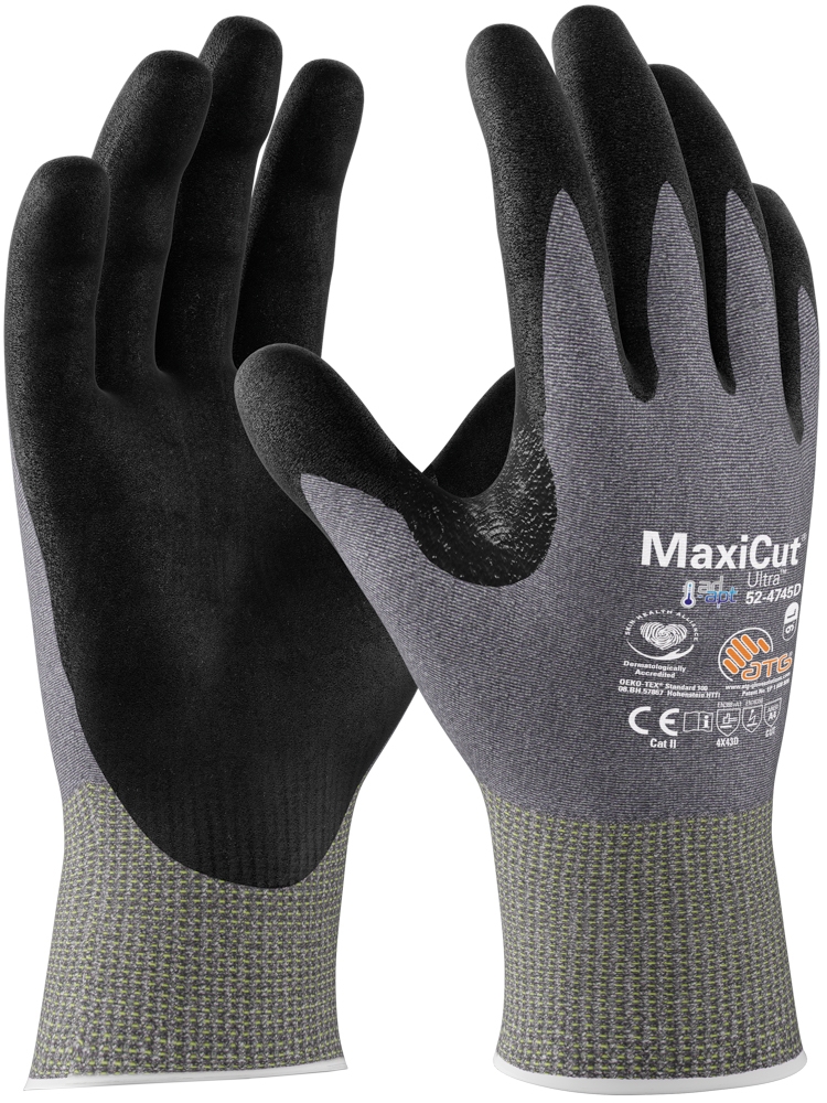 MaxiCut®Ultra™AD-APT®Schnittschutz-Strickhandsch. (52-4745D) hellgrau/schwarz