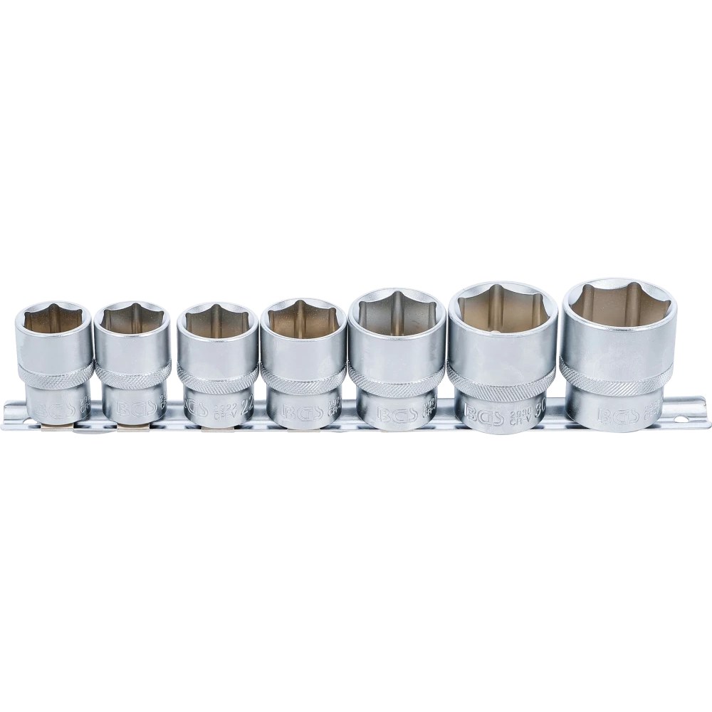 Steckschlüssel-Einsatz-Satz, Sechskant, Antrieb Innenvierkant 12,5 mm (1/2"), SW 20 - 32 mm, 7-tlg.