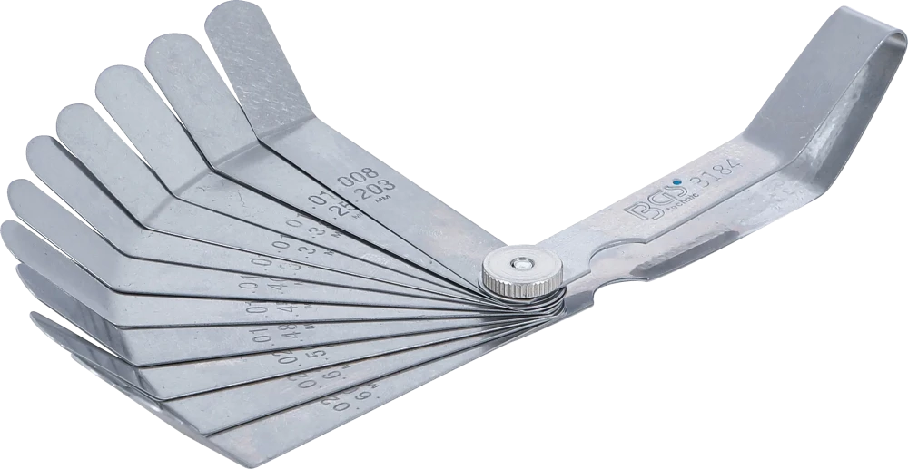 Präzisions-Fühlerlehren, gebogen, 12 Blatt