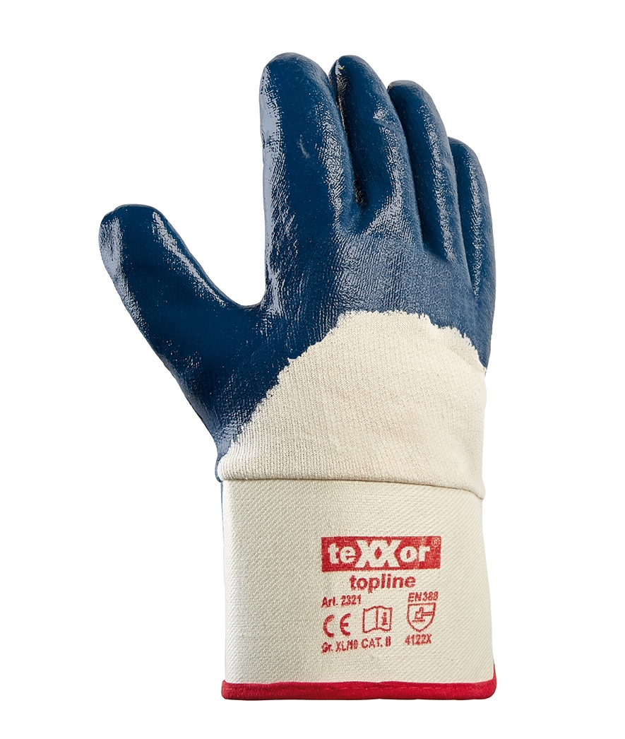 teXXor® Nitril-Handschuhe STULPE beige/blau