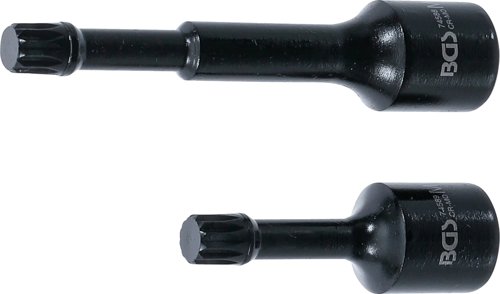 Kraft-Spezial-Bit-Einsatz-Satz, Antrieb Innenvierkant 12,5 mm (1/2"), Innenvielzahn (für XZN) M12, für VAG, 2-tlg.