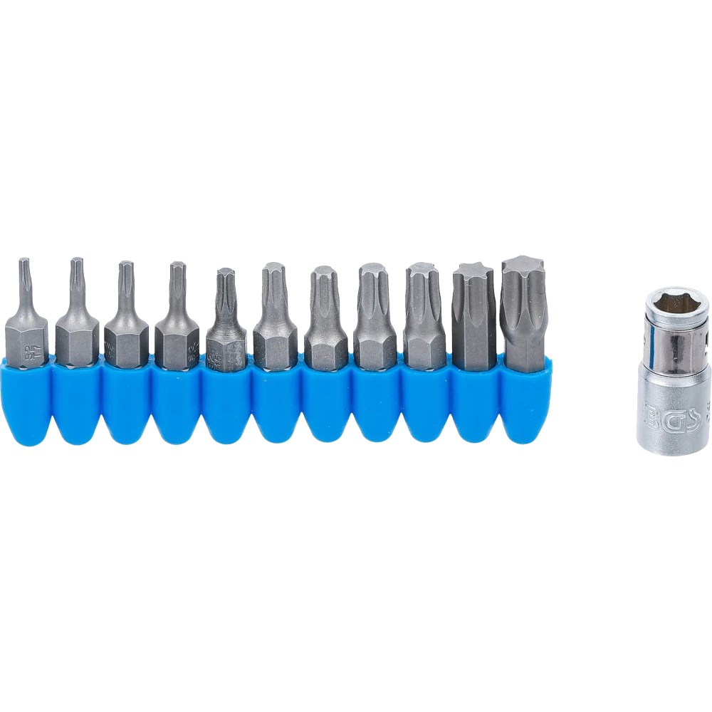 Bit-Satz, Antrieb Außensechskant 6,3 mm (1/4"), Abtrieb T-Profil (für Torx), 11-tlg.