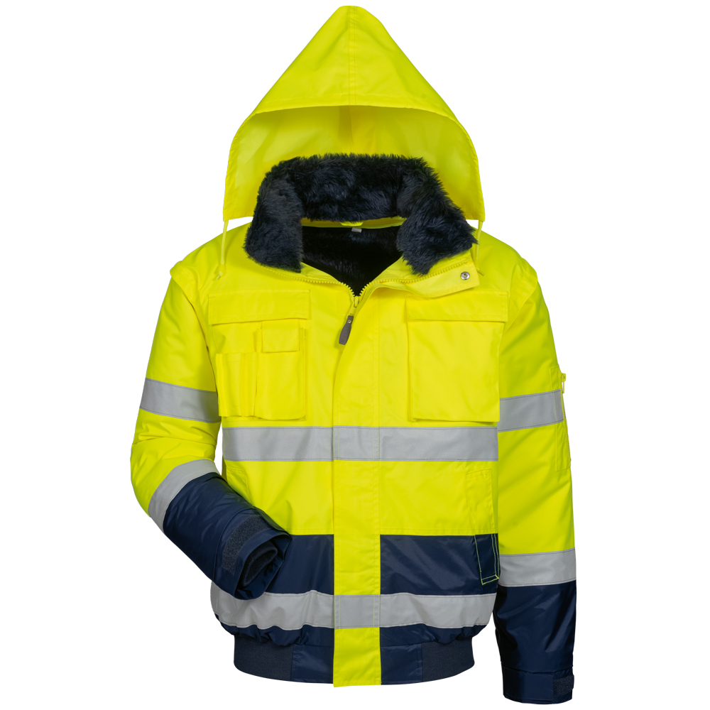 Warnschutzpilotjacke, Gelb/Marine Siegfried